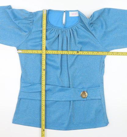Savida Women's Blue Long Sleeve Tunic Blouse Size 10