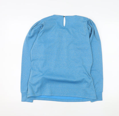 Savida Women's Blue Long Sleeve Tunic Blouse Size 10