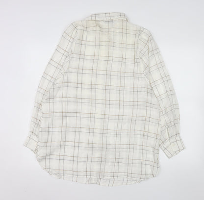 Mint Velvet Women's Ivory Check Cotton Button-Up Shirt Size S