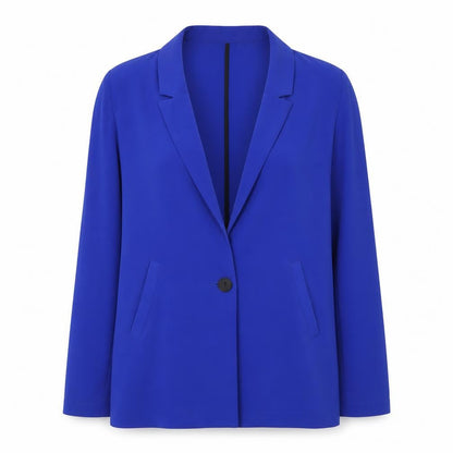 Bershka Women Blue Regular Fit Single-Breasted Blazer Size 12