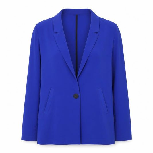 Bershka Women Blue Regular Fit Single-Breasted Blazer Size 12