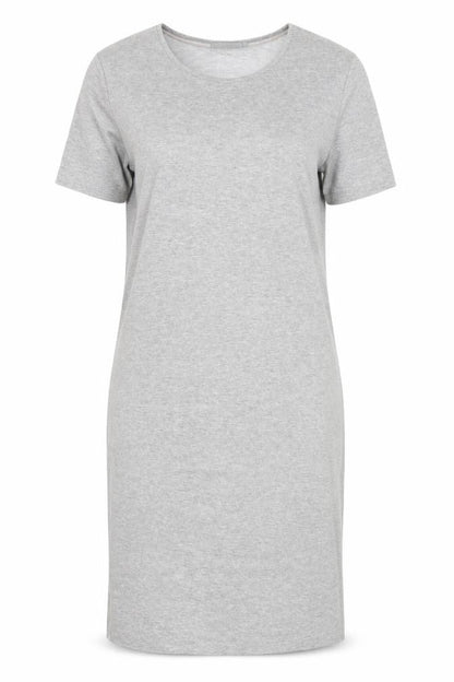 Front view of COS Women Grey Knee Length T-Shirt Dress, size 14, Short Sleeve Stretch