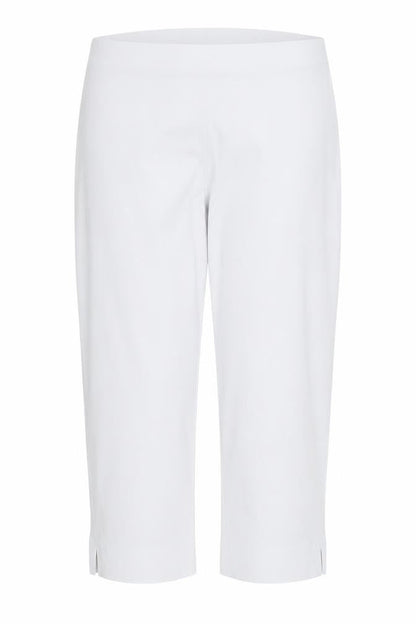 Gerard Womens White Cropped Rayon Blend Elastic Waist Trousers Size 10