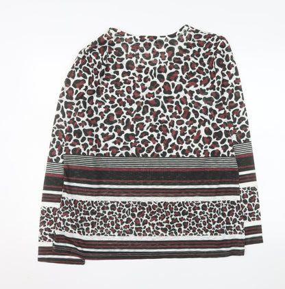 Voulez Vous Women's Multicoloured Animal Print Long Sleeve Top Size 18
