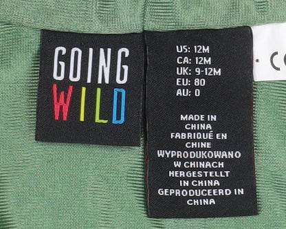 Going Wild Unisex Baby Green Dinosaur Hooded Waistcoat 9-12 Months Polyester Lined