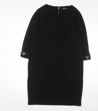 Peruzzi Women's Black Knee Length Sheath Dress Size 10