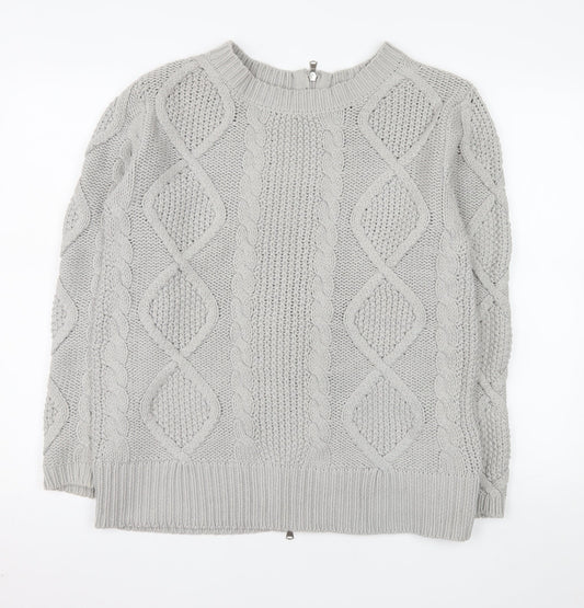 Carolyn Donnelly The Edit Women Grey Small Cable-Knit Full Zip Jumper