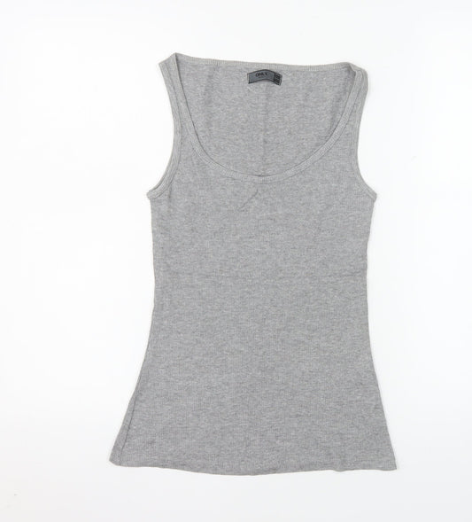 ONLY Women’s Grey Basic Ribbed Cotton Tank Top Size S