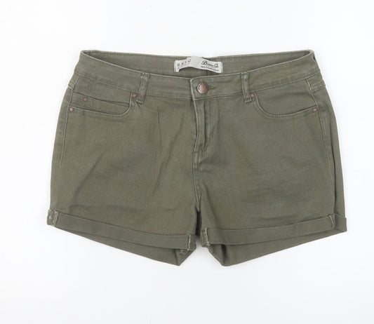 Denim Co. Women's Green Size 10 Chino Twill Stretch Shorts