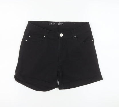 Denim Co Women’s Black Chino Shorts Size 10 Stretch Cotton Twill