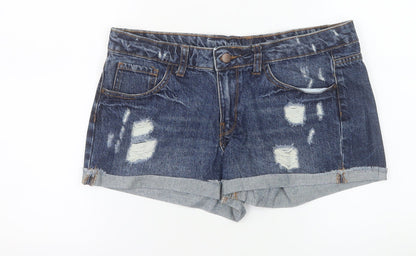 Denim Co Women Blue Distressed Denim Shorts Size 12