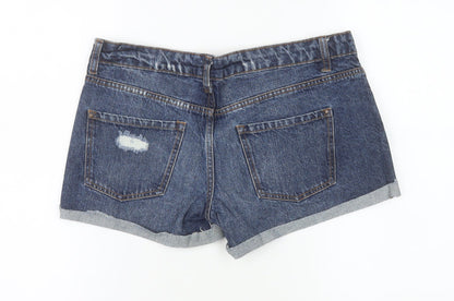 Denim Co Women Blue Distressed Denim Shorts Size 12