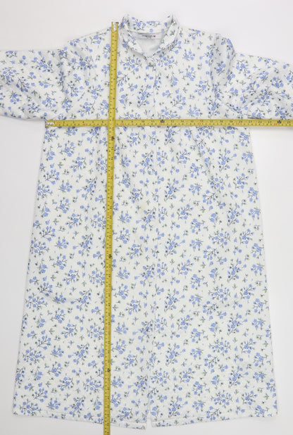 Marlon Womens White Blue Floral Quilted Coatigan Size 12