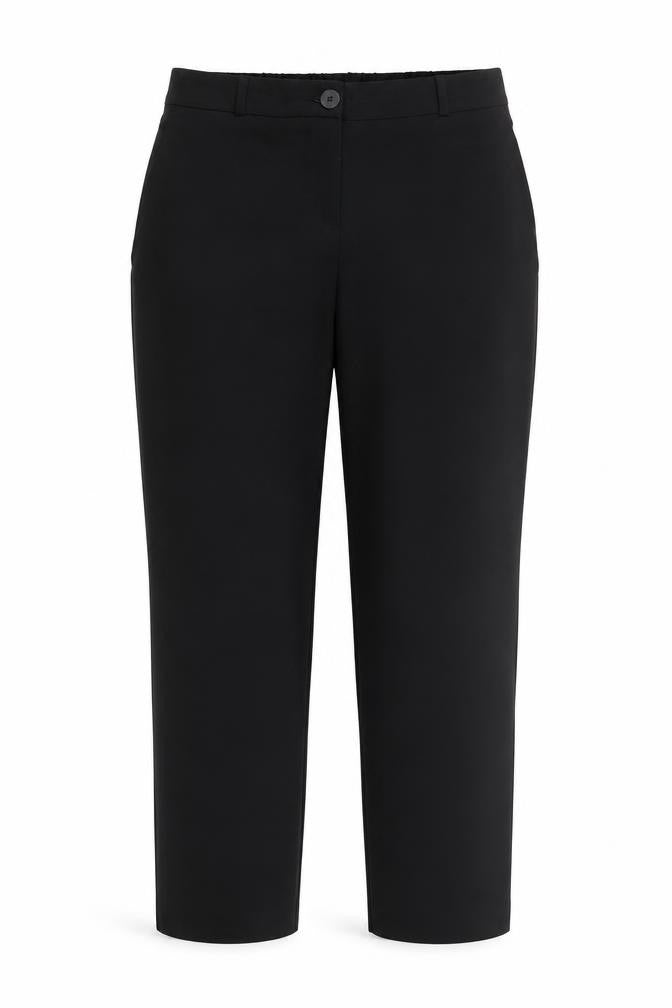 Front view of Dunnes Women's Black Straight Leg Tailored Trousers, size 12