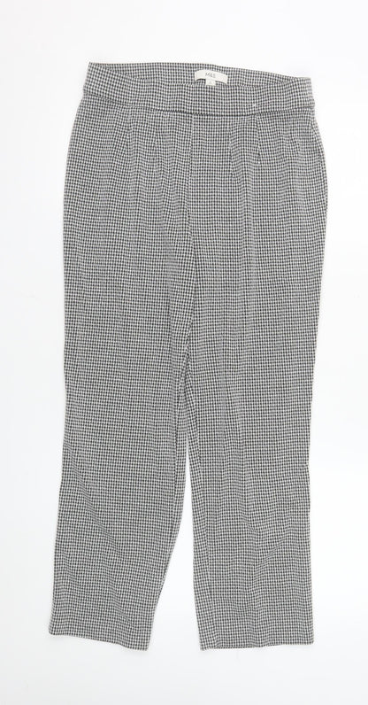 Marks and Spencer Womens Grey Houndstooth Cropped Trousers Size 12