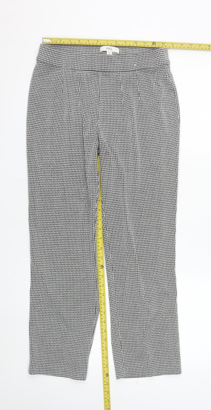 Marks and Spencer Womens Grey Houndstooth Cropped Trousers Size 12