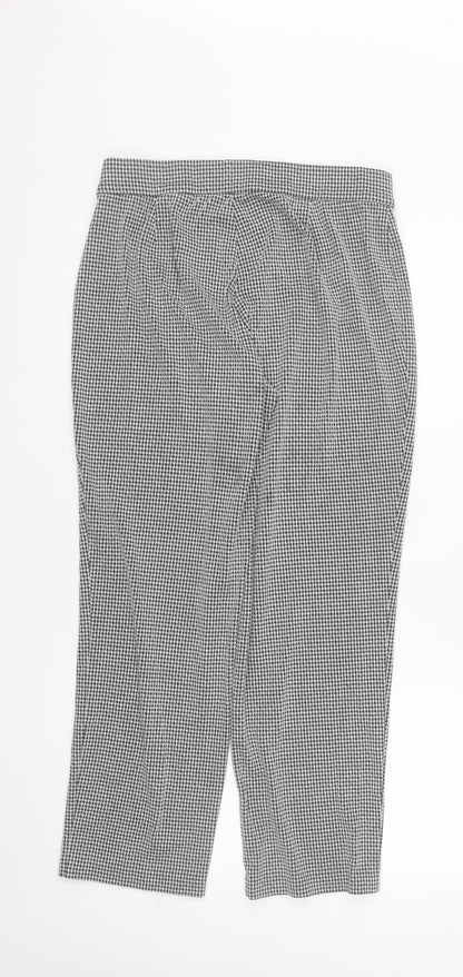 Marks and Spencer Womens Grey Houndstooth Cropped Trousers Size 12