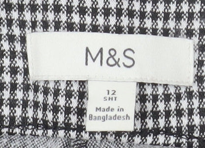 Marks and Spencer Womens Grey Houndstooth Cropped Trousers Size 12