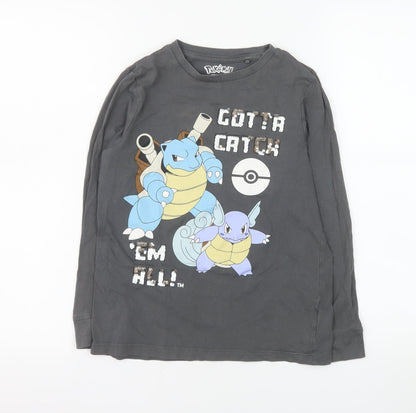 Boys UK Size 9-10 Years Pokémon Grey Basic T-Shirt