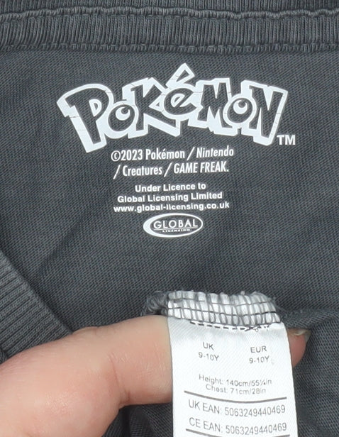 Boys UK Size 9-10 Years Pokémon Grey Basic T-Shirt