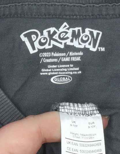 Boys UK Size 9-10 Years Pokémon Grey Basic T-Shirt