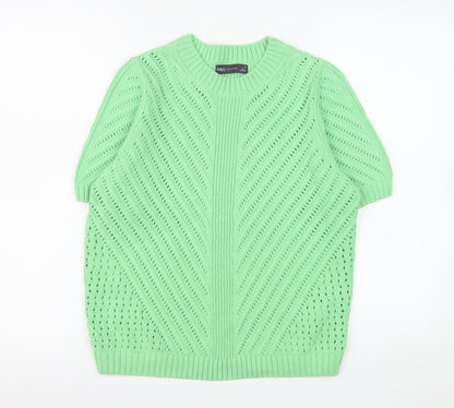 Marks and Spencer Women’s Green Knit Short Sleeve Pullover Jumper M