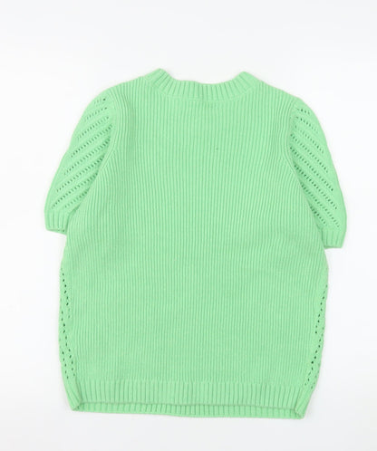Marks and Spencer Women’s Green Knit Short Sleeve Pullover Jumper M