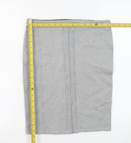 Stradivarius Women’s Grey Pencil Skirt Size M Jersey Stretch Workwear