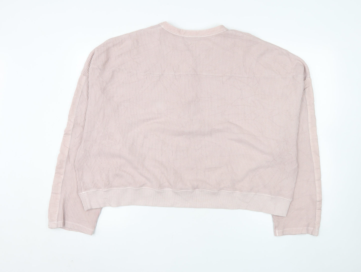 ME+EM Women's Beige Henley Cotton Sweatshirt Size M