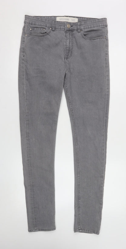 New Look Men Grey Super Skinny Denim Jeans Size 34 Regular
