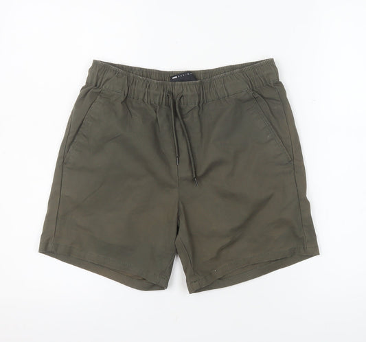 ASOS DESIGN Men's Green XS Chino Shorts with Elastic Waist