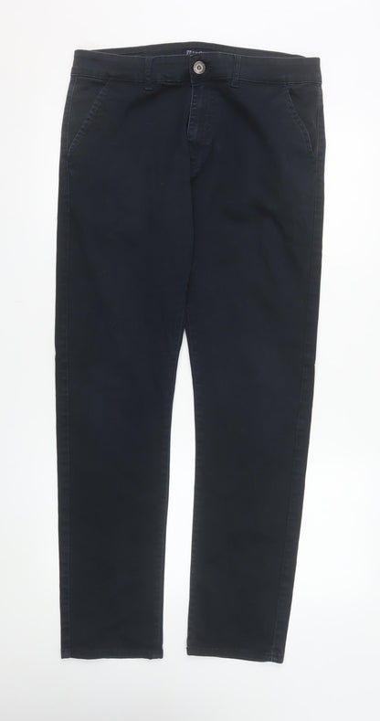 Enzo Jeans Men's Blue Slim Chino Trousers 34R Cotton Blend
