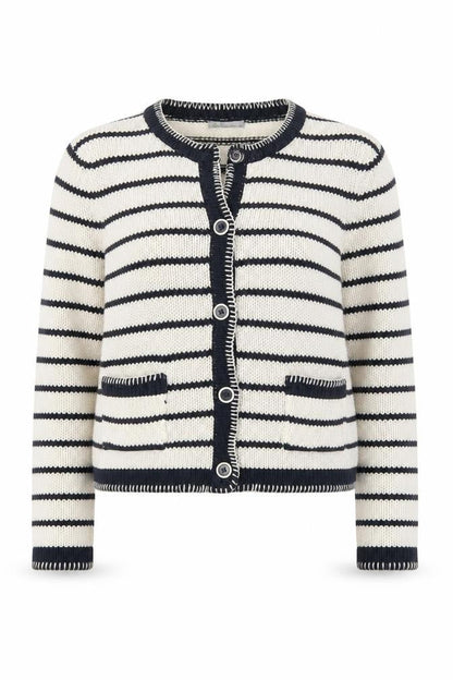 Marks and Spencer Women Multicoloured Size 12 Cotton Striped Cardigan