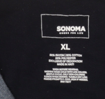 Sonoma Men's Blue Long Sleeve Crew Neck Casual Top XL