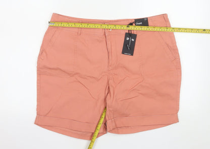 Dunnes Stores Women’s Orange Chino Shorts Size 16 Cotton Stretch