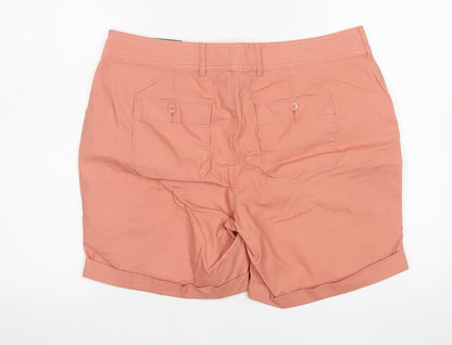 Dunnes Stores Women’s Orange Chino Shorts Size 16 Cotton Stretch