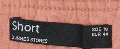Dunnes Stores Women’s Orange Chino Shorts Size 16 Cotton Stretch