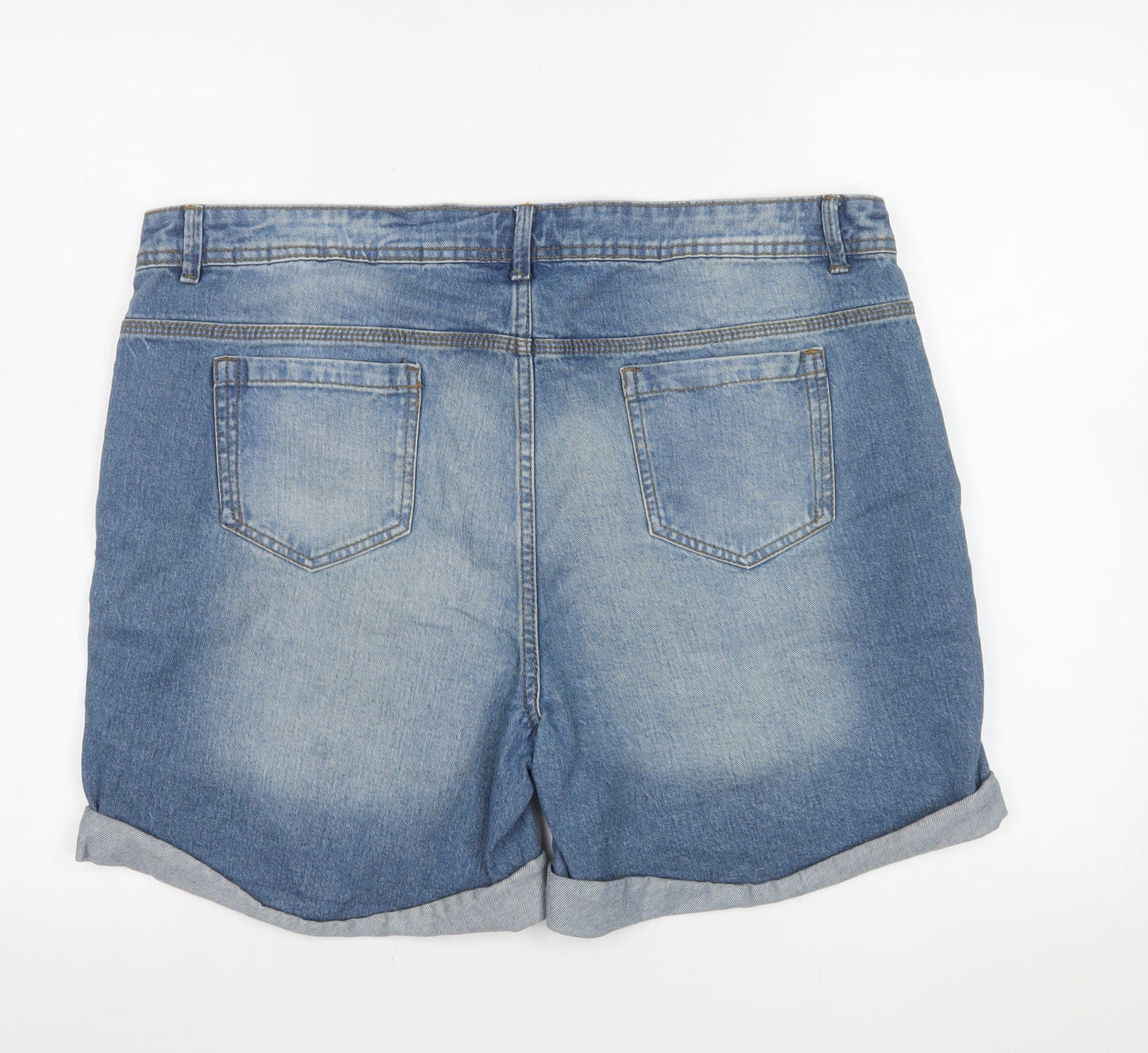 Denim Co Women Blue Distressed Denim Shorts Size 16 Casual Style