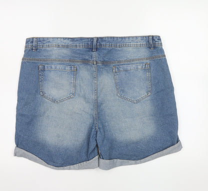 Denim Co Women Blue Distressed Denim Shorts Size 16 Casual Style