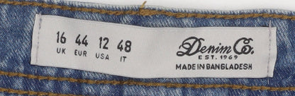 Denim Co Women Blue Distressed Denim Shorts Size 16 Casual Style