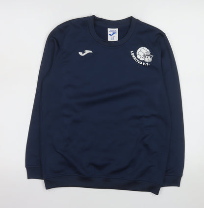 Joma Boys Navy Long Sleeve Crew Neck Athletic T-Shirt 2XS Polyester Football Top