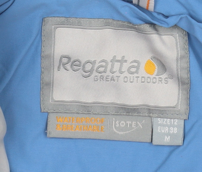 Regatta Women Blue Waterproof Hooded Rain Jacket Size 12