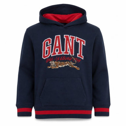 GANT Boys Navy Blue Hooded Pullover Sweatshirt 13-14 Years Cotton Blend