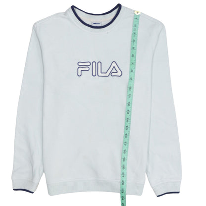 FILA Boys White Logo Pullover Sweatshirt Age 12 Regular Fit Crew Neck