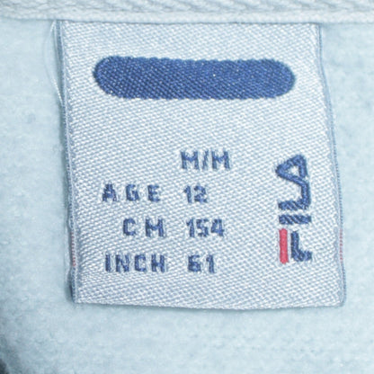 FILA Boys White Logo Pullover Sweatshirt Age 12 Regular Fit Crew Neck
