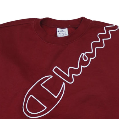 Champion Womens Red Crew Neck Pullover Sweatshirt Medium