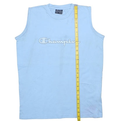 Champion Boys Blue 13-14 Years Sleeveless Tank Top Athletic Cotton