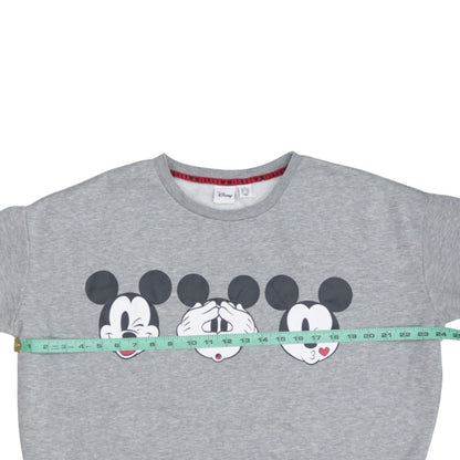 Disney Women Grey Mickey Mouse Graphic Pullover Sweatshirt Size S