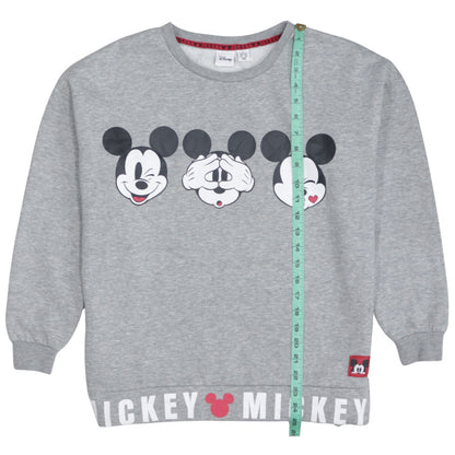 Disney Women Grey Mickey Mouse Graphic Pullover Sweatshirt Size S