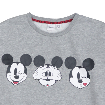 Disney Women Grey Mickey Mouse Graphic Pullover Sweatshirt Size S